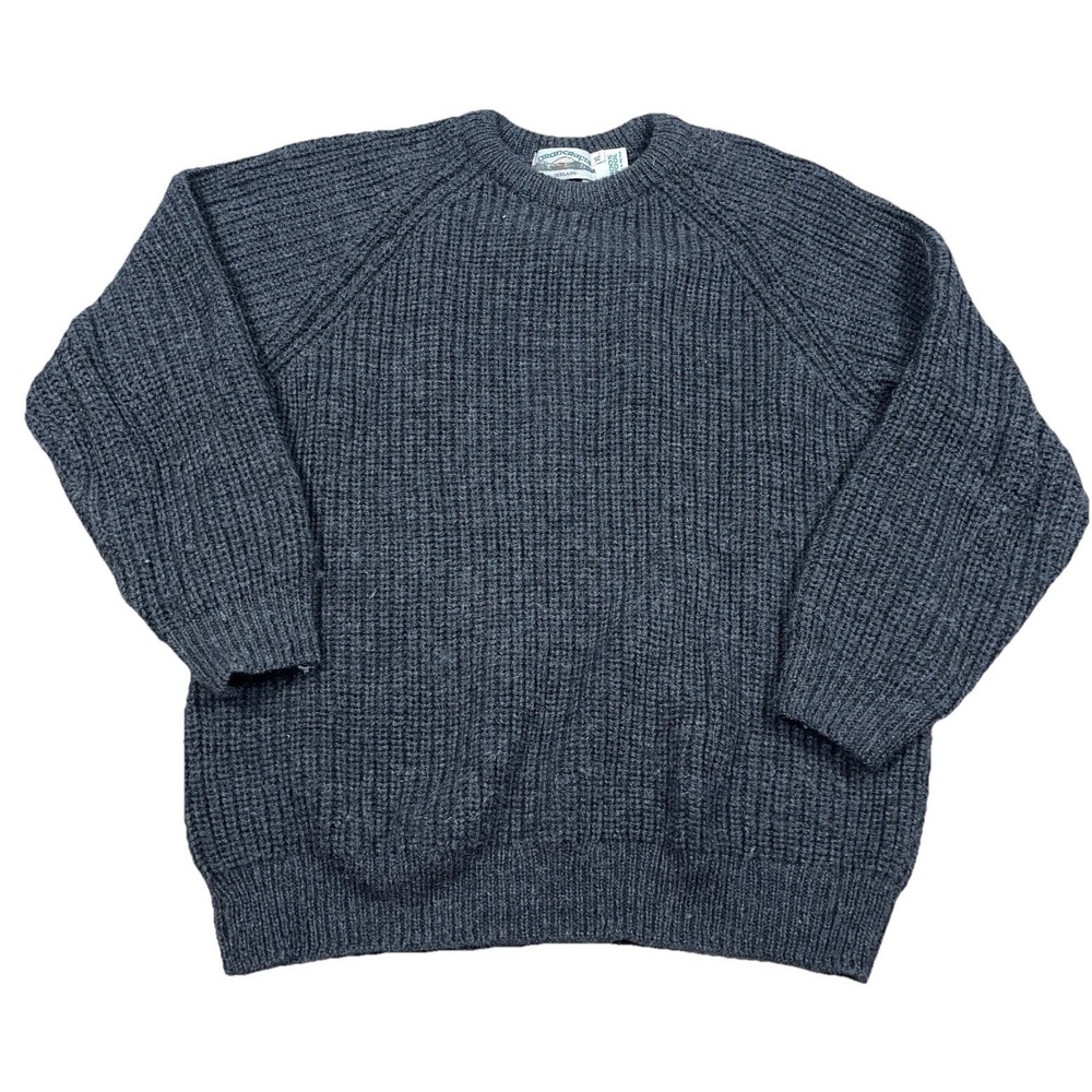 Aran Crafts‎ Sweater Men XL Gray Heavy Wool Knit Crewneck Ireland Grandpa VTG